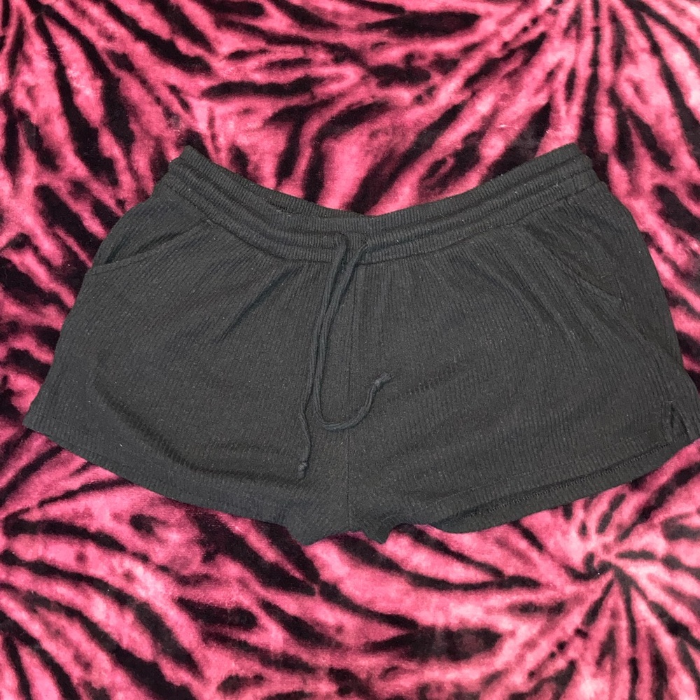 Black booty shorts.